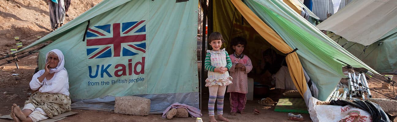 Shelter provided by UK aid for people displaced by Daesh in Iraq