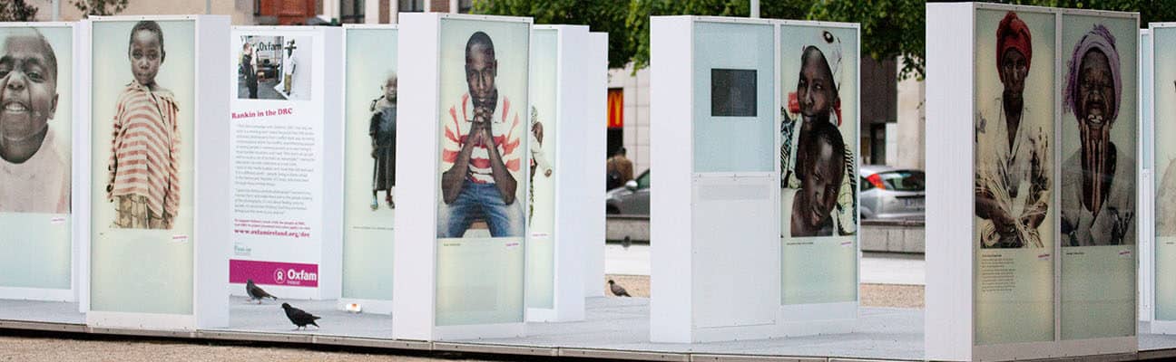 Photo display in town square