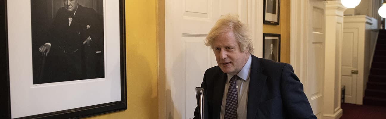 Prime minister Boris Johnson leaves number 10 for the Integrated review