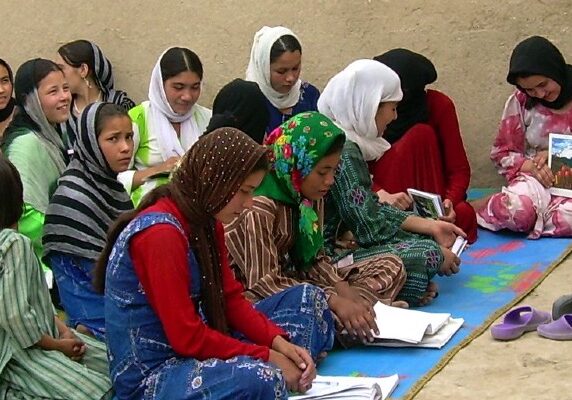 Girls going to school in Afghanistan in 2011.