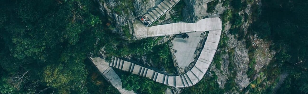 Mountain path in Alesund Norway