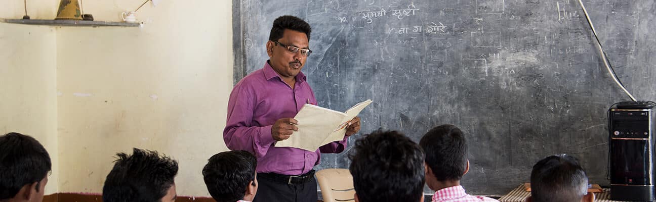 A teacher in a classroom