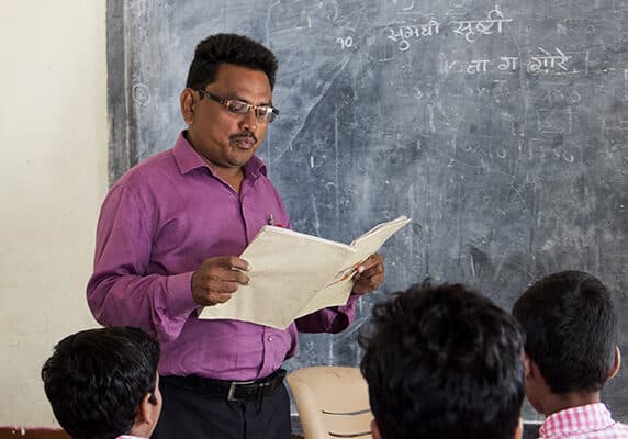 A teacher in a classroom
