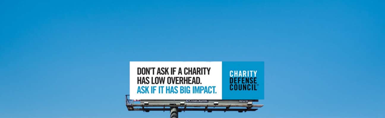 Billboard defending charities