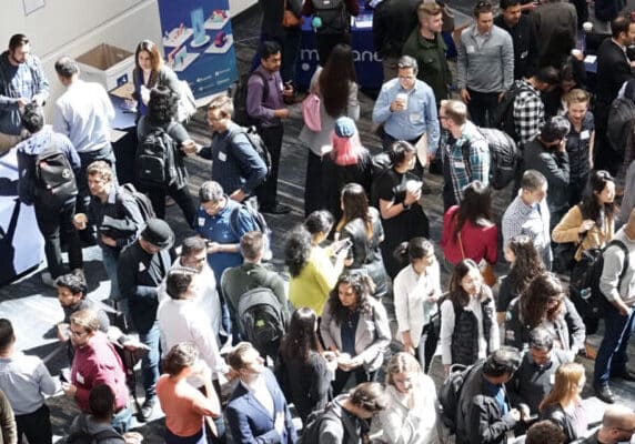 Crowd of people at a conference