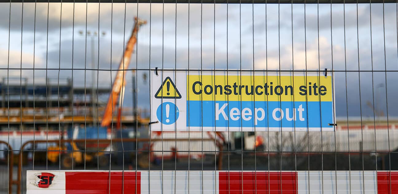 Construction site sign