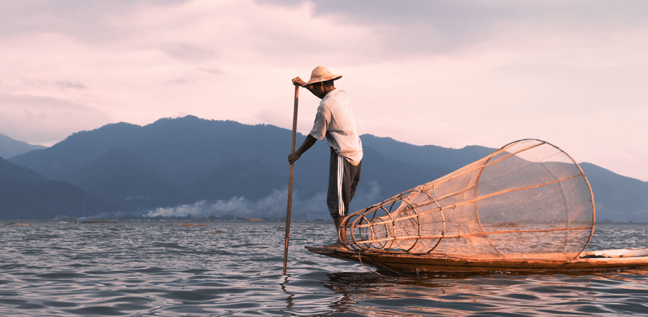 Fisherman on Lake Inle in Myanmar
