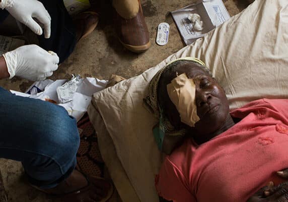Fuleira Mohammed undergoing trachoma surgery
