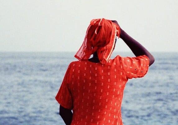 Woman looking out to sea