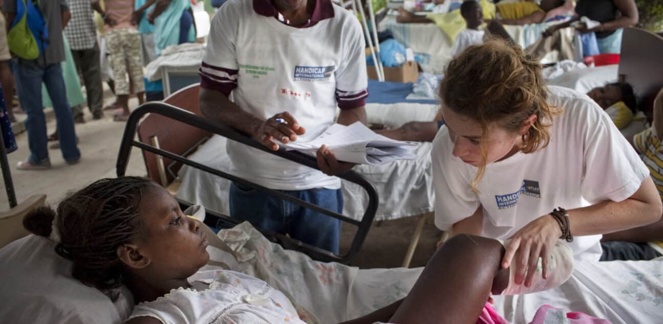 A girl in a Haitian hospital