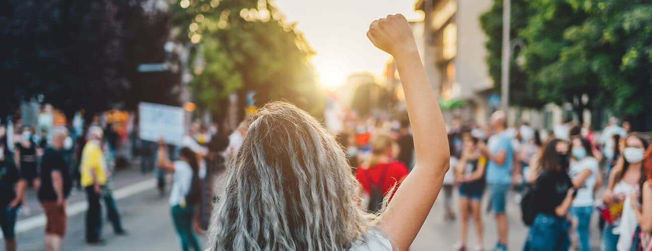 Girl protesting