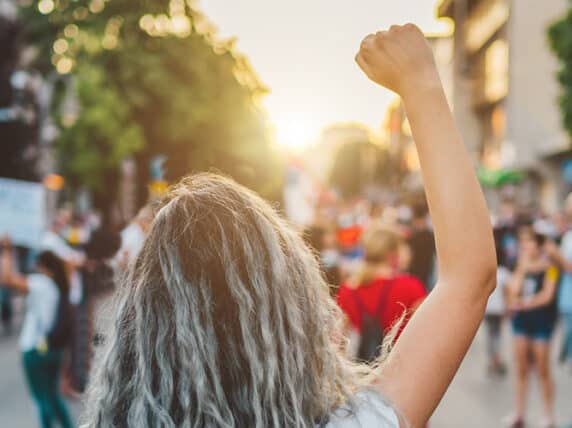 Girl protesting