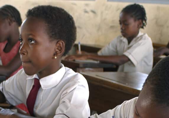 Class of school children in Beira, Mozambique