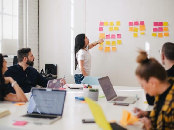 Women talking in a meeting