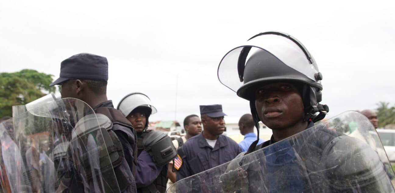 Liberian police in Monrovia