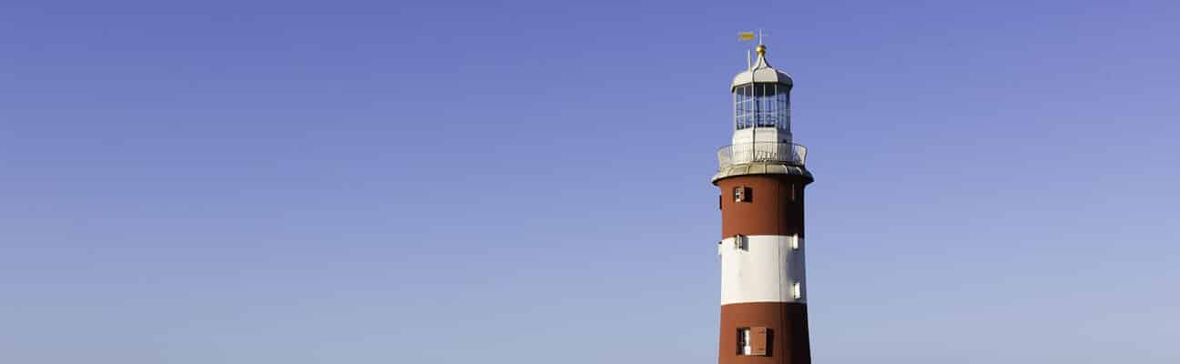 Lighthouse on field