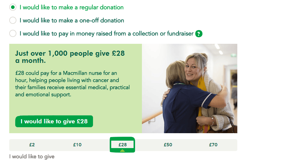 Macmillan donation form