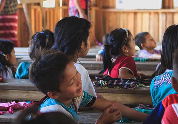 Children in school in Myanmar