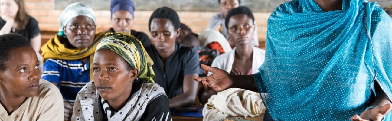 African women speaking in classroom