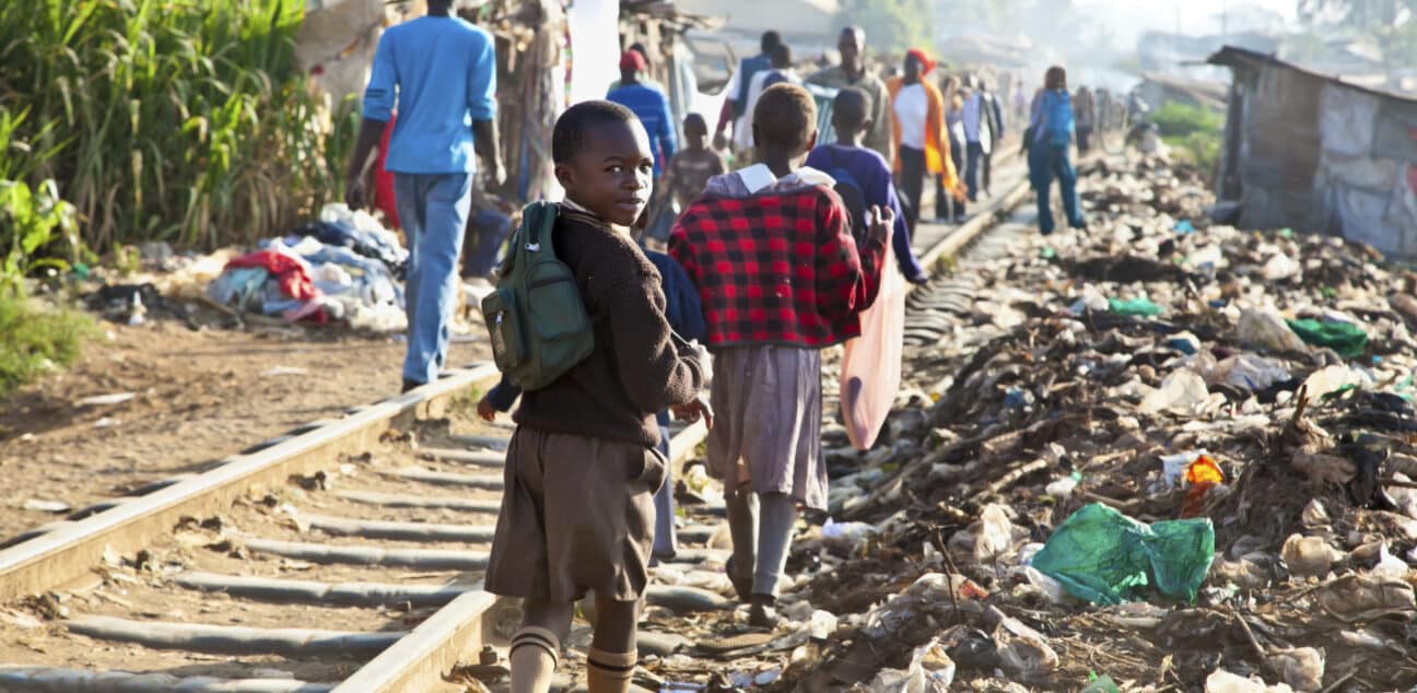 Children in the Kibera slums in Nairobi, Kenya