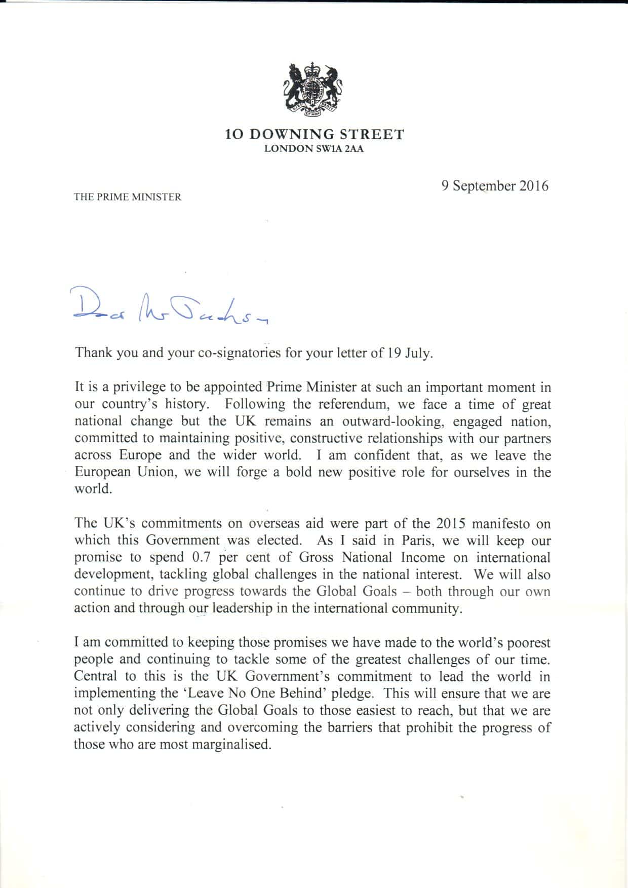 The Prime Minister S Letter Bond