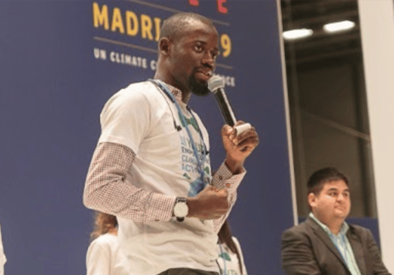 ‘Seyifunmi Adebote from Nigeria speaking during the Youth and Future Generation Day at COP15 in Madrid.