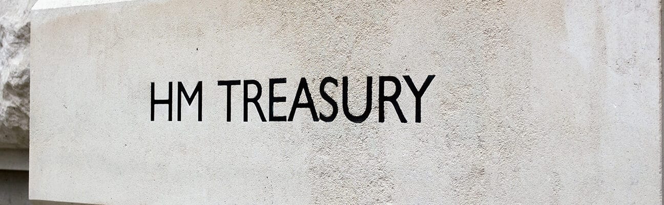 British Government Treasury sign