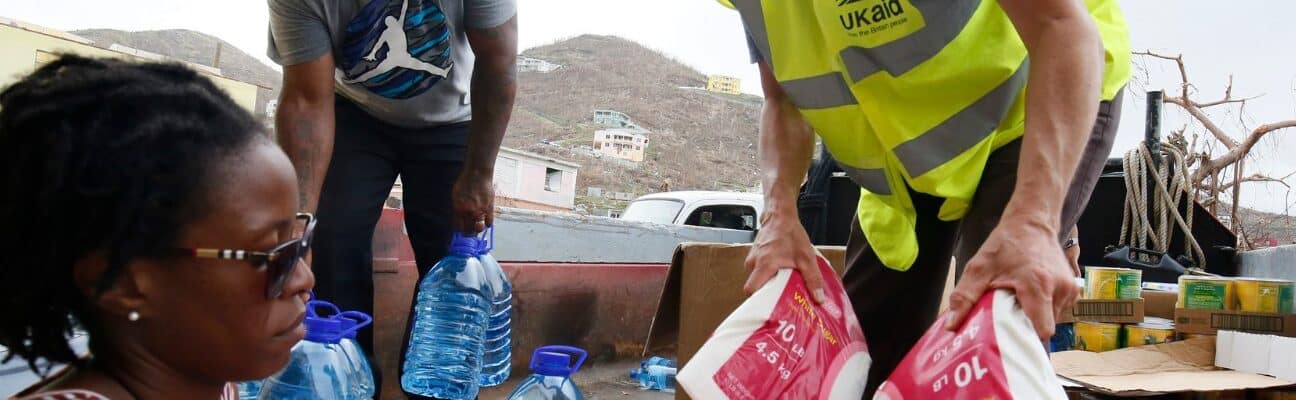 UK Aid handing out supplies