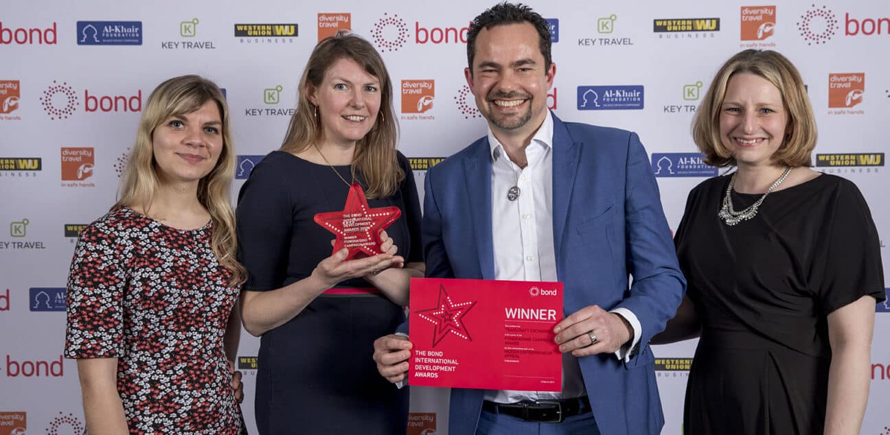 Traidcraft Exchange won the Fundraising Campaign Award at the Bond Awards