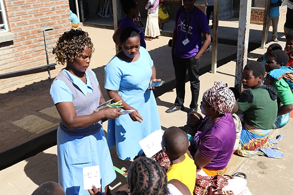 Health workers conducting triage - Ndirande Health Centre, Blantyre