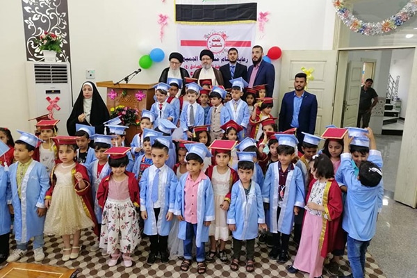 A class of children graduating