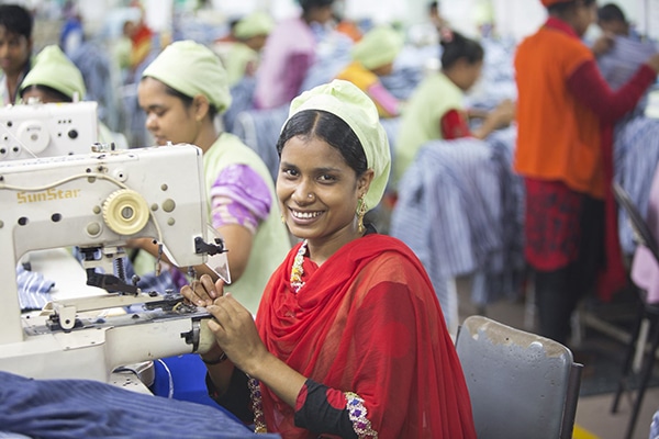 A HALOW+ factory worker in Bangladesh