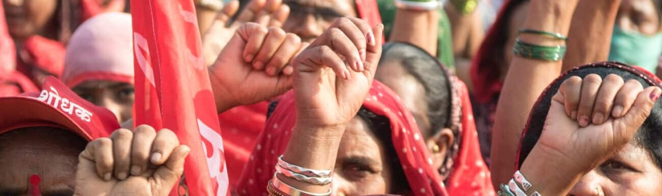 MUMBAI - INDIA - January 26, 2020: Farmers of Maharashtra state take part in a rally to support protesting farmers against the central government's recent agricultural reforms at Azad Maidan.