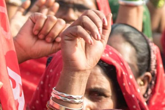 MUMBAI - INDIA - January 26, 2020: Farmers of Maharashtra state take part in a rally to support protesting farmers against the central government's recent agricultural reforms at Azad Maidan.