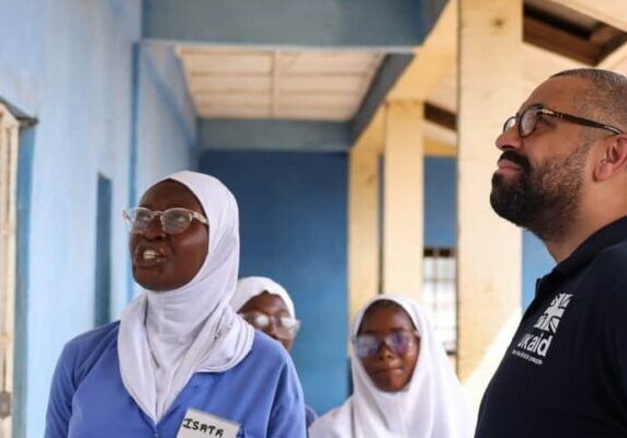 James Cleverly takes a tour of Bo Government Hospital and a secondary school in Bo, the city where his mother was born during a visit to Sierra Leone. Picture by Simon Dawson / No 10 Downing Street