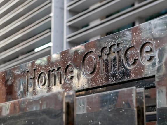 The sign outside the government Home Office building situated in Marsham Street, Westminster.