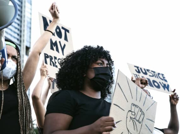 Activist movement protesting against racism and fighting for equality.