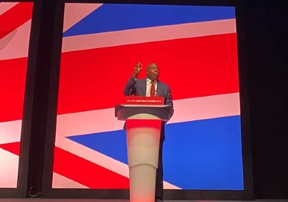 David Lammy delivers his conference speech.