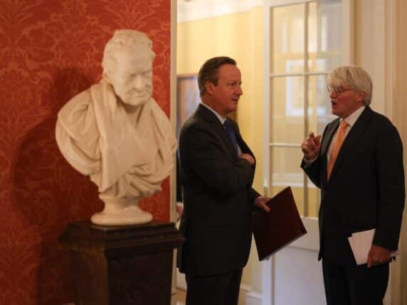 David Cameron and Andrew Mitchell talk before Prime Minister Rishi Sunak hosts his weekly Cabinet meeting in 10 Downing Street. Picture by Simon Dawson / No 10 Downing Street