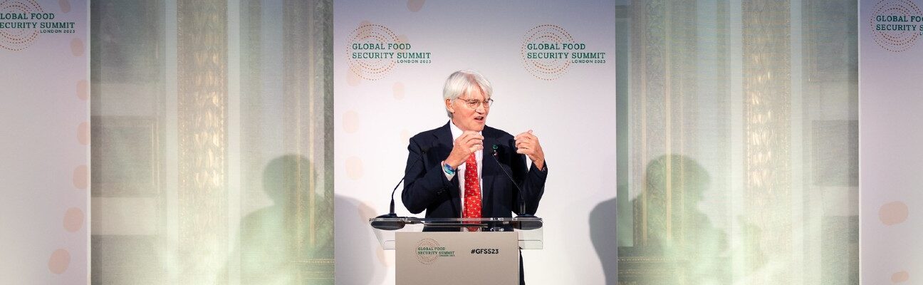 Andrew Mitchell MP talking at the Global Food Security Summit. Credit: Foreign, Commonwealth & Development Office