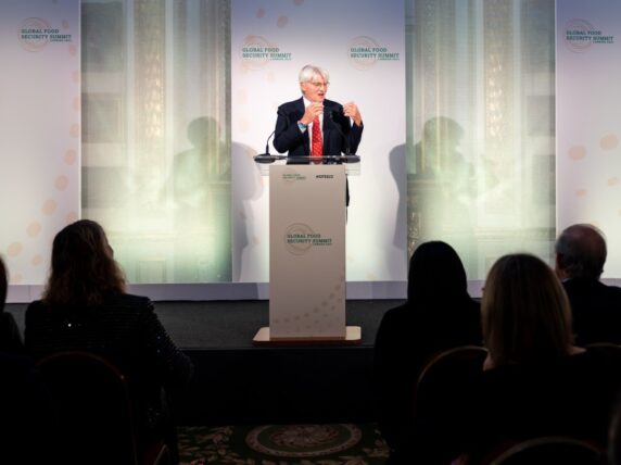 Andrew Mitchell MP talking at the Global Food Security Summit. Credit: Foreign, Commonwealth & Development Office