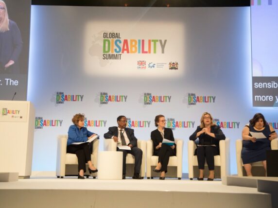 Panel from the first Global Disability Summit in London in 2018. Credit: Michael Hughes / DFID