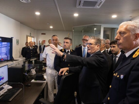 Keir Starmer visits the Italian National Coordination Centre for Immigration alongside Martin Hewitt, the new Border Security Commander. Picture by Simon Dawson / No 10 Downing Street