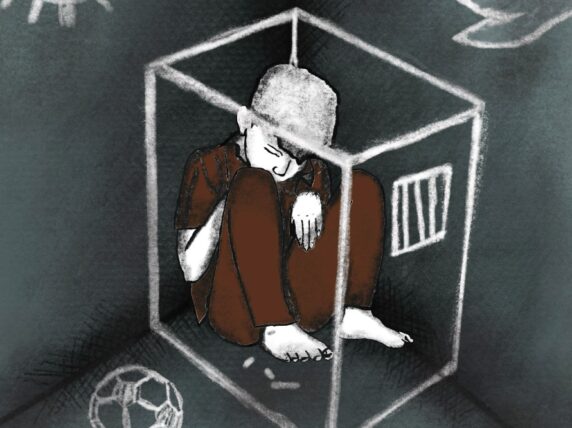 Artwork by Palestinian artist Shatha Safi, commissioned for the "Childhood Behind Bars" campaign