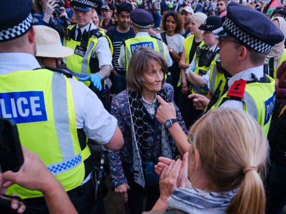 Protester against genocide in Gaza arrested in central London. Credit: Alisdare Hickson