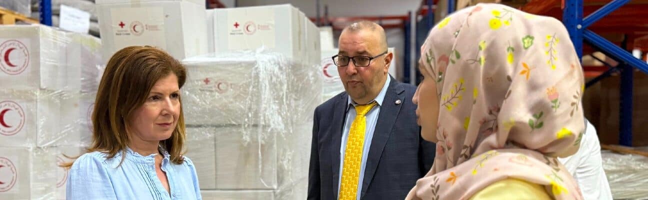 Baroness Chapman visits the Palestinian Red Crescent Society in Jerusalem. Credit: FCDO
