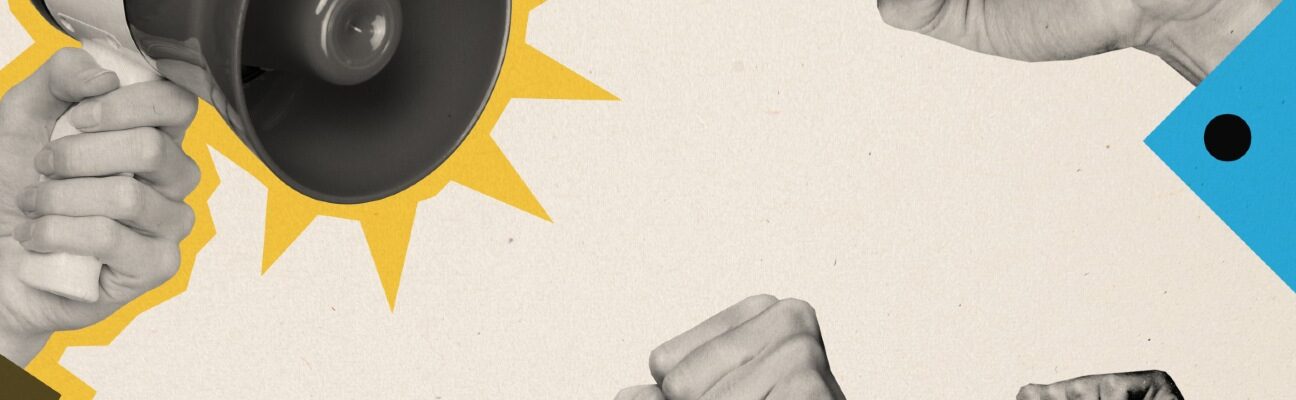 Collage of protest. Credit: Deagreez