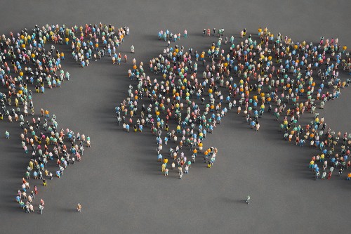 People formed world map. Credit: imaginima