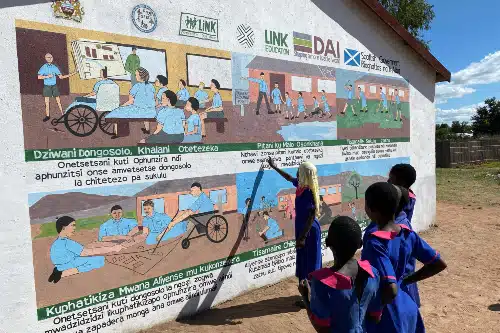 Ngokwe Primary School Machinga mural. Credit: Link Education International